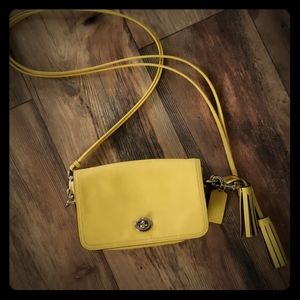 Yellow Coach crossbody Purse